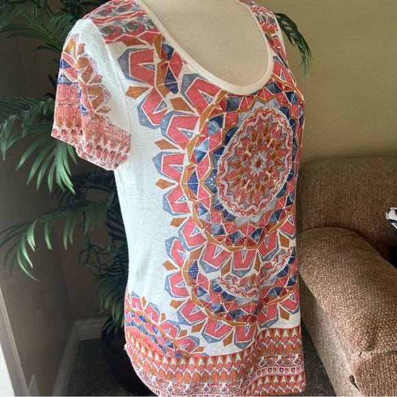 Lucky Brand short sleeve scoop neck pullover top - Picture 1 of 6